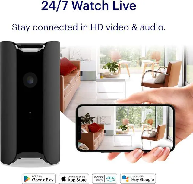 Alt view image 2 of 7 - Canary View Indoor Home Security Camera + Premium Service incl. 24/7 Watch Live, 30-Day Cloud Recording, Smart Alerts, Two-Way Talk, Night Vision & Professional Monitoring