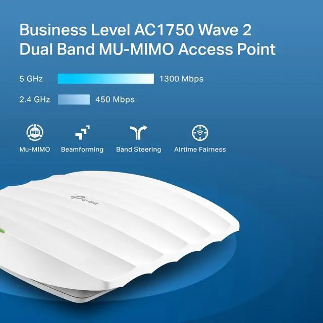 Alt view image 3 of 7 - TP-Link EAP245 V3 | Omada AC1750 Gigabit Wireless Access Point | Business WiFi Solution w/ Mesh Support, Seamless Roaming & MU-MIMO | PoE Powered | SDN Integrated | Cloud Access & Omada App | White