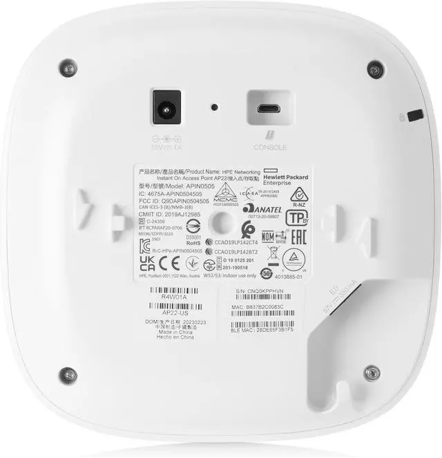 Alt view image 2 of 7 - HPE Networking Instant On Access Point AP22 2x2 WiFi 6 Indoor Wireless Access Point | Long Range, Secure, Smart Mesh Support | Power Source Included | US Model (R6M49A)