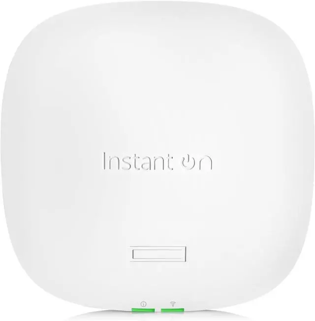 Main image of HPE Networking Instant On Access Point AP25 4x4 WiFi 6 Indoor Wireless Access Point | Power Source Not Included | US Model (R9B27A)