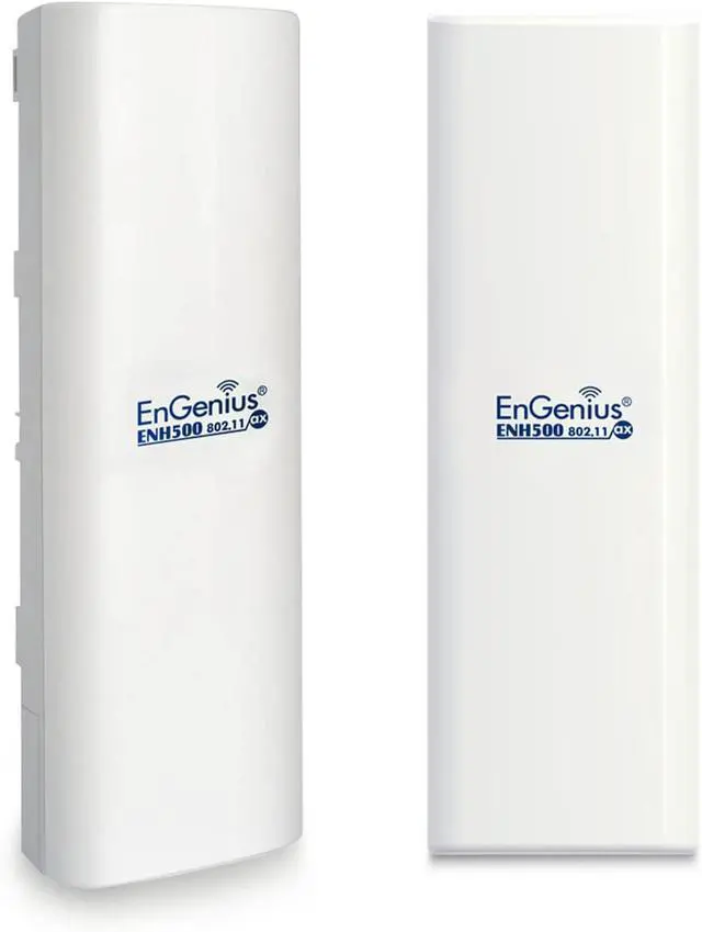 Main image of EnGenius ENH500-AX KIT 5GHz Wi-Fi 6 (802.11ax) 2x2 Outdoor Wireless Bridge, up to 1,200 Mbps, high 26 dBm Transmit Power, high gain 16 dBi Integrated Directional Antenna, IP55-rated (2-Pack)