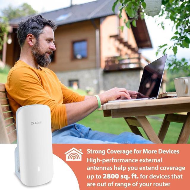 Alt view image 4 of 7 - D-Link AX3000 Mesh WiFi 6 Range Extender | Universal Compatibility | 1x Gigabit LAN Port | AI Enabled | Covers up to 2800 sq. ft | Whole Home Booster (E30)