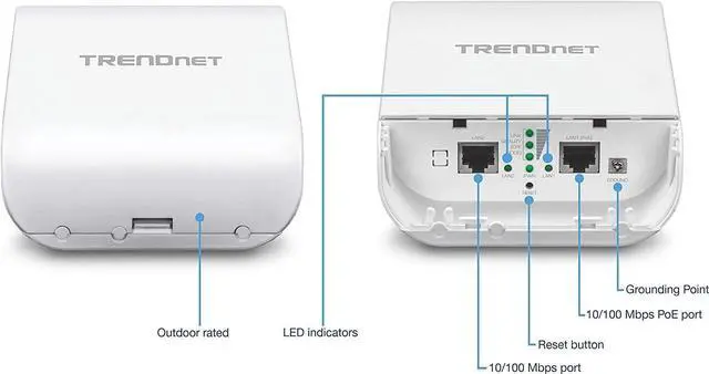 Alt view image 3 of 7 - TRENDnet 10dBi Wireless N300 Outdoor PoE Pre-configured Point-to-Point Bridge Bundle Kit, TEW-740APBO2K, 2 x Pre-configured Wireless N Access Points, IPX6 Rated Housing, Built-in 10 dBi Antennas white