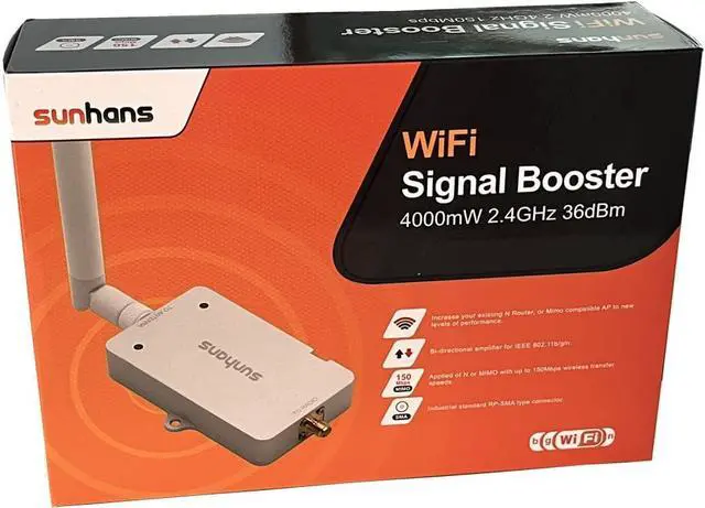 Alt view image 7 of 7 - Wireless WiFi Signal Booster 4000mW 2.4GHz 36dBm Wireless Signal Amplifier Repeater Extender Dual chip, for Hotel, Supermarkets, Factory, IP Cameras, Smart Home Systems
