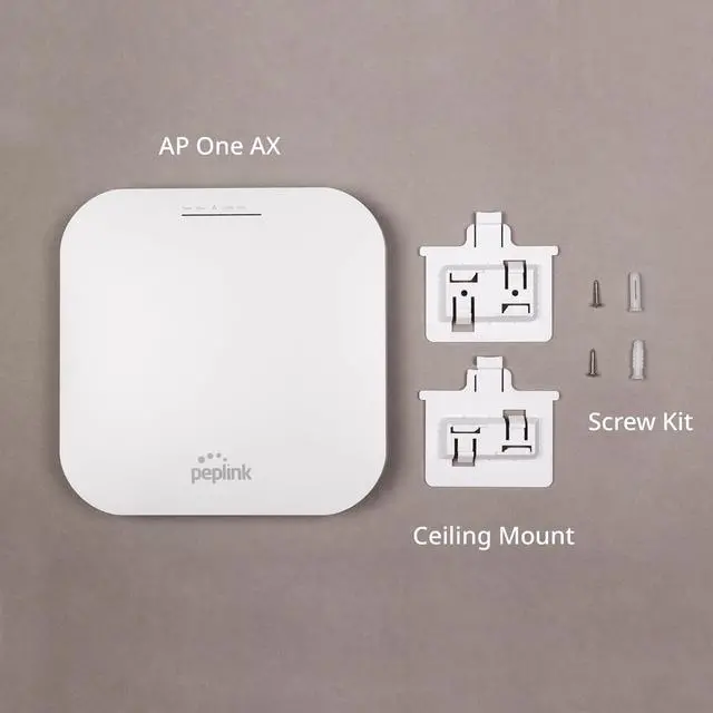 Alt view image 5 of 5 - Peplink Wireless WiFi Access Point AP One AX | High-Speed Wi-Fi 6 with Multigigabit Ethernet Port | Dual-Band 4x4 MIMO, Omni Antenna 400ft Coverage | Cloud or Remote Management