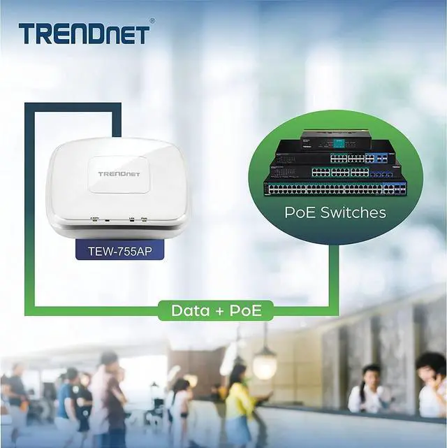 Alt view image 4 of 7 - TRENDnet N300 Wireless PoE Access Point with Software Controller, Gigabit, AP, Client, 802.3af, NDAA & TAA Compliant,TEW-755AP