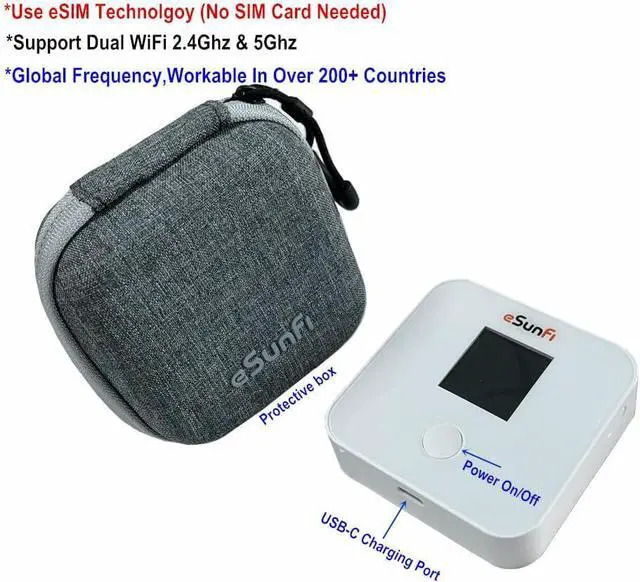 Alt view image 2 of 7 - eSunFi SHFiEL40 4G LTE WiFi Mobile Hotspot Router, Worldwide WiFi Portable High Speed WiFi Hotspot, No SIM Card Needed,Secure Wireless Network Anywhere, Mini Size, Only 135g
