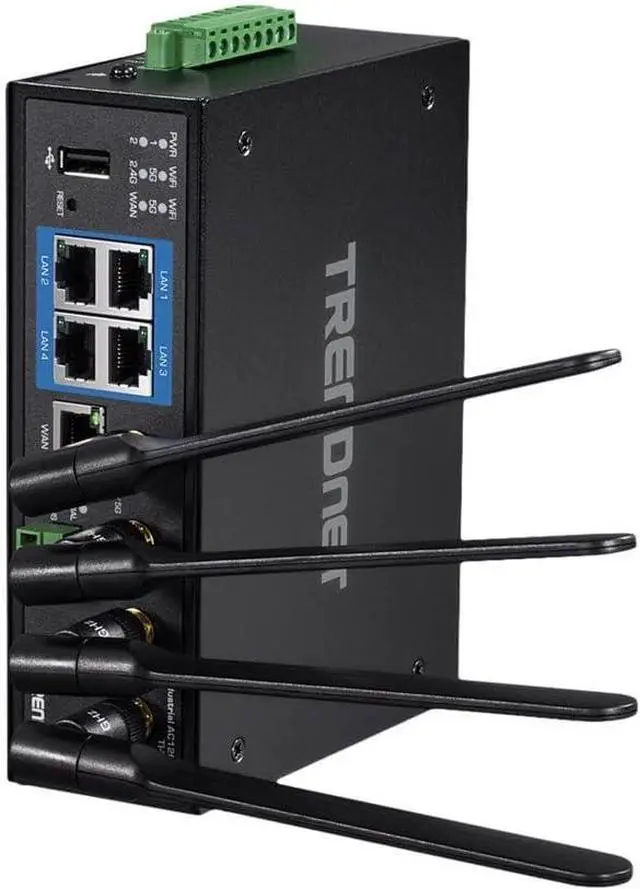 Main image of TRENDnet Industrial AC1200 Wireless Dual Band Gigabit Router, Black, TI-W100