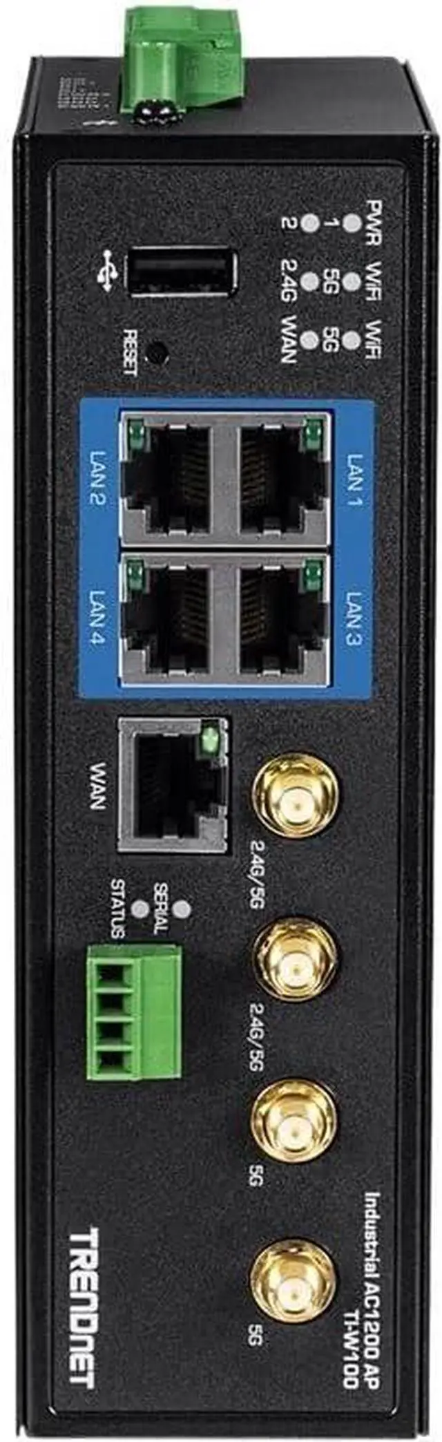 Alt view image 3 of 5 - TRENDnet Industrial AC1200 Wireless Dual Band Gigabit Router, Black, TI-W100