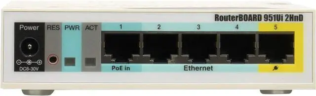 Alt view image 2 of 5 - Mikrotik RouterBOARD 951Ui-2HnD RB951Ui-2HnD 2.4Ghz Wrls AP 1000mW 5x10/100 OSL4