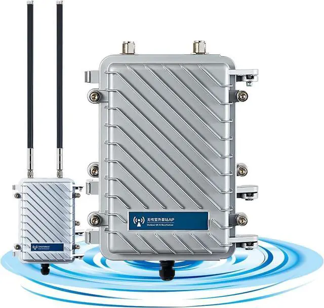 Main image of KuWFi Outdoor WiFi Extender Signal Booster, High Performance 2.4G 300Mbps Waterproof Outdoor Base Station with 2 Antennas for School Park or outdoorbuilding Support Starlink Router