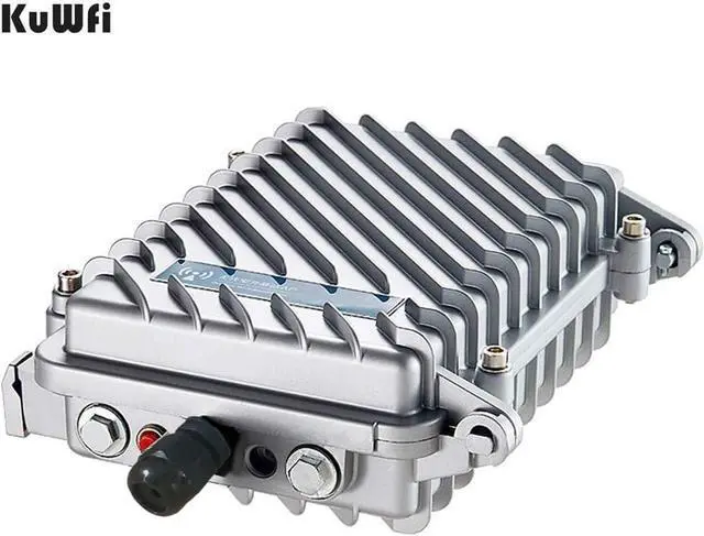 Alt view image 2 of 7 - KuWFi Outdoor WiFi Extender Signal Booster, High Performance 2.4G 300Mbps Waterproof Outdoor Base Station with 2 Antennas for School Park or outdoorbuilding Support Starlink Router