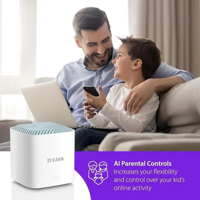 Alt view image 5 of 7 - D-Link Eagle Pro AI WiFi 6 Lifestyle Router - Smart Wireless Internet Network, Compatible with Alexa and Google, AX1800 (M18)