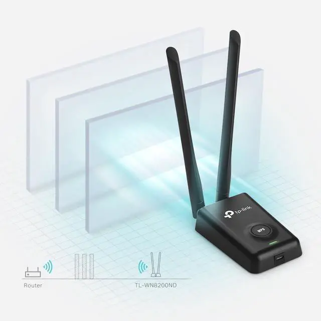 Alt view image 4 of 5 - TP-Link N300 Wireless High Powered USB Adapter (TL-WN8200ND)