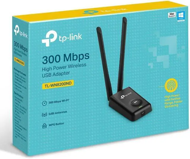 Alt view image 5 of 5 - TP-Link N300 Wireless High Powered USB Adapter (TL-WN8200ND)