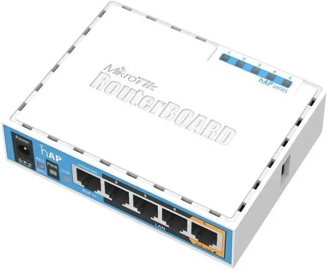 Alt view image 3 of 6 - Mikrotik RouterBoard hAP 2.4Ghz 802.11b/g/n 2x2 64MB Wireless Access Point 5x10/100 USB for 3G/4G, OSL4 - RB951Ui-2nD