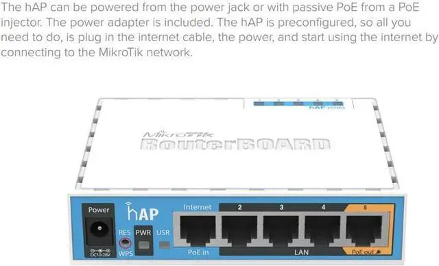 Alt view image 5 of 6 - Mikrotik RouterBoard hAP 2.4Ghz 802.11b/g/n 2x2 64MB Wireless Access Point 5x10/100 USB for 3G/4G, OSL4 - RB951Ui-2nD