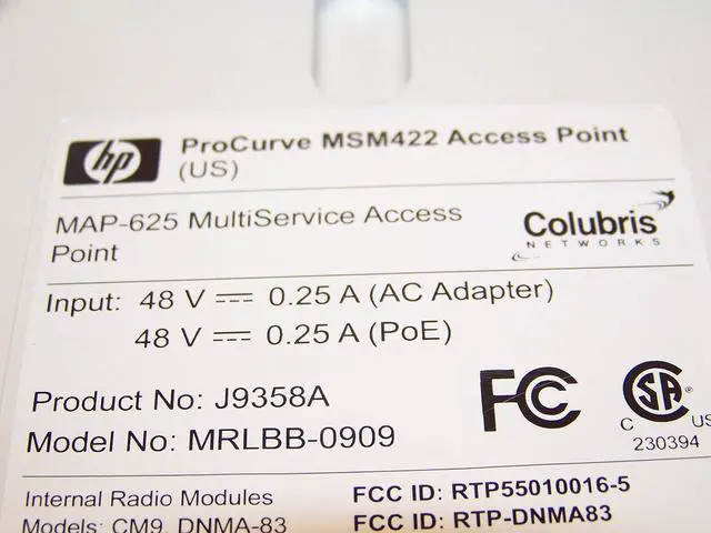 Alt view image 4 of 6 - HP ProCurve MSM422 Wireless Access Point - 54Mbps - IEEE 802.11n (Draft) - 1 x 10/100/1000Base-T Network -