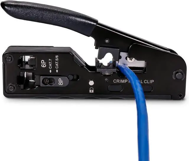 Alt view image 7 of 7 - 1 Pair 10G SFP+ Bidi Transceivers, and Network RJ45 Crimp Tool Set 10gbe SFP LC Single-Mode Module, 50pcs CAT6 Modular Connectors, 50pcs RJ-45 Cat6 Protection Covers, 1pc mini Wire Stripper, 2pcs Wire