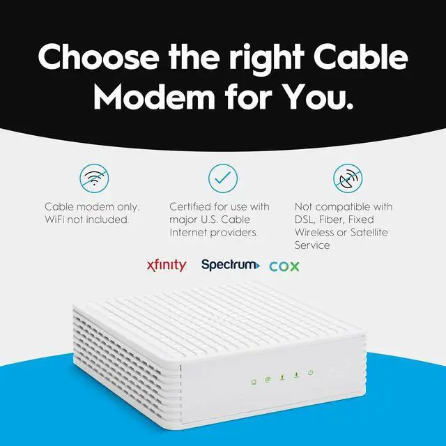 Alt view image 2 of 7 - Hitron CODA DOCSIS 3.1 Modem | 1 Gbps Max Internet Speeds | Certified with Comcast Xfinity, Charter Spectrum, Cox & More | 10x Faster Than DOCSIS 3.0 | 1 Gbps Ethernet Cable Modem ONLY