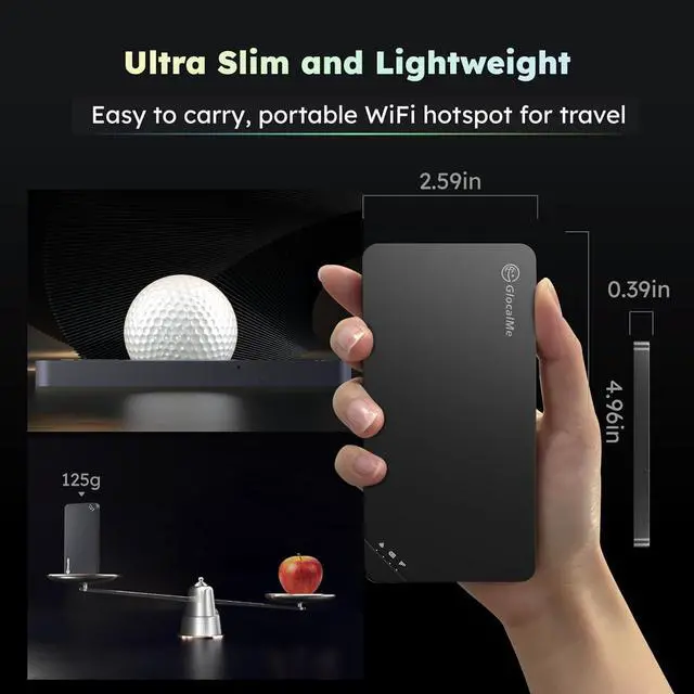 Alt view image 7 of 7 - GlocalMe U3 4G LTE Mobile Hotspot, Portable WiFi Hotspot for Travel in 200+ Countries, No SIM Card Needed, 10 Connected Devices and Global 1GB Data 90 Days, Pocket WiFi Hotspot Device (U3 Black)