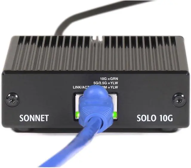 Alt view image 3 of 5 - Sonnet Technologies Solo 10G Thunderbolt 3 to 10GBASE-T Ethernet Fanless Adapter (SOLO10G-TB3)