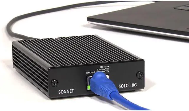 Alt view image 4 of 5 - Sonnet Technologies Solo 10G Thunderbolt 3 to 10GBASE-T Ethernet Fanless Adapter (SOLO10G-TB3)