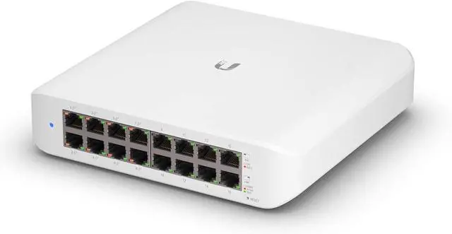 Main image of Ubiquiti - UniFi Switch (USW-Lite-16-PoE, 16 Gigabit Ethernet Ports, 8 PoE+ Ports, Wall Mounted)