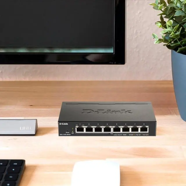 Alt view image 4 of 7 - D-Link 8-Port Gigabit Smart Managed PoE+ Switch | 8 PoE+ Ports (64W) |L2| VLANs| Cable Diagnostics | Web Managed | Desktop | Fanless| NDAA Compliant | Lifetime Protection (DGS-1100-08PV2)