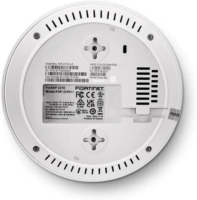 Alt view image 5 of 7 - Fortinet FortiAP 223E | 2x2 802.11ac Wave 2 Indoor Wireless Access Point - Dual radio, External antenna, 1 x GE RJ45 port (FAP-223E-A)