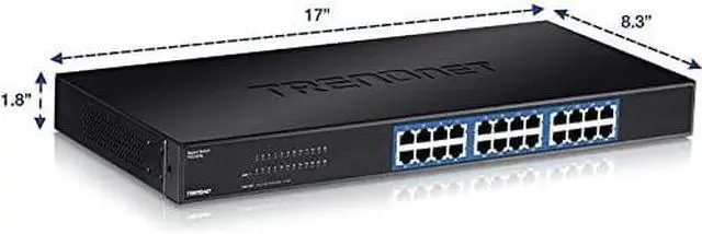 Alt view image 5 of 7 - TRENDnet 24-Port Unmanaged Gigabit 10/100/1000 Mbps GREENnet Metal Housing Switch, 48 Gbps Switching Fabric, Fanless, Rack Mountable, TEG-S24G