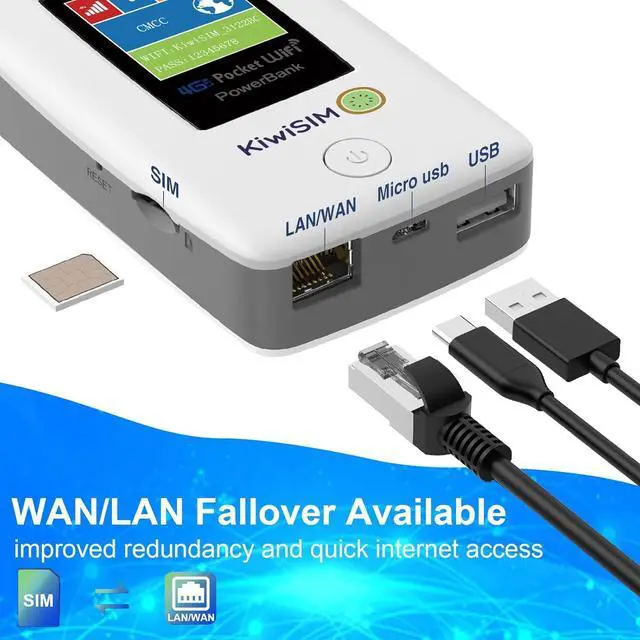 Alt view image 7 of 7 - 4G LTE WiFi Mobile Hotspot - Pocket WiFi with 5GB Data SIM Card, International Hotspot Router & Power Bank, No Contract or SIM Card Required,10 Connected Devices, Ideal for Travel in The US & Europe