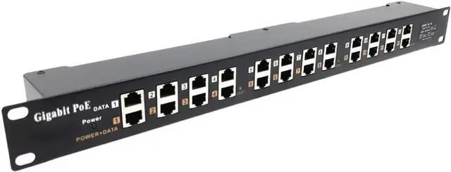 Main image of PoE Texas - PoE Injector - 12 Port Gigabit Passive Midspan Injector - Add or Increase Power Over Ethernet to Your Network for 802.3af or at Devices VoIP Phone, WiFi Access Point, IP Camera and More