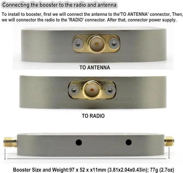 Alt view image 7 of 7 - eSunRC RC Wireless Signal Booster, 2.4GHz and 5.8GHz Dual Band 2000mW 33dBm UAV WiFi Signal Booster Amplifier Repeater Extender Ultralight 2.7oz (77g), for Drones, UAV, RC