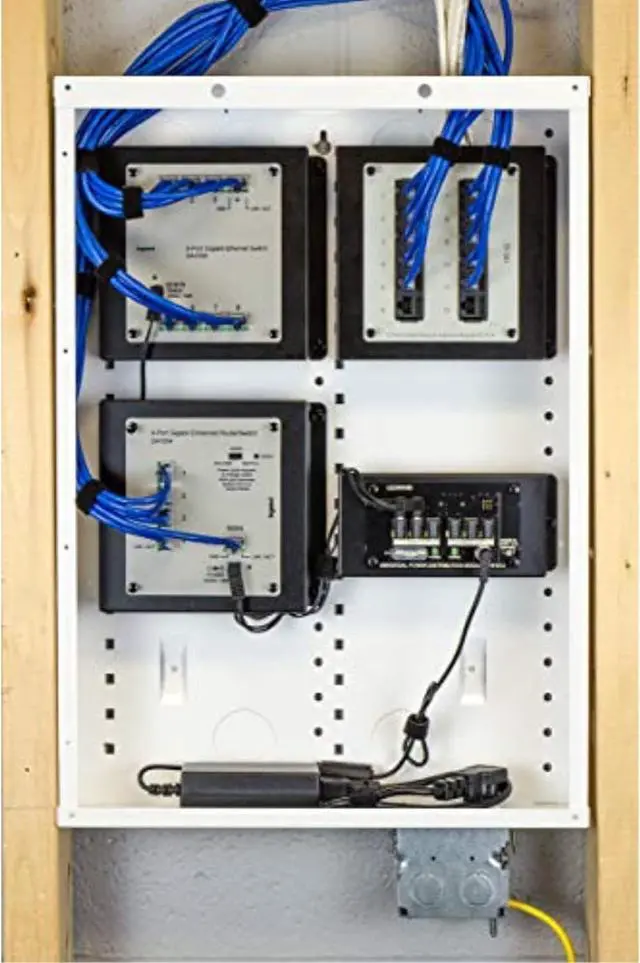Alt view image 3 of 6 - Legrand - OnQ 8 Port Cat 5e Network Interface Module, RJ45 Network Switch, High-Density Mini Patch Panel, Keystone Ports Labeled 1 Through 12, Grey, AC1014