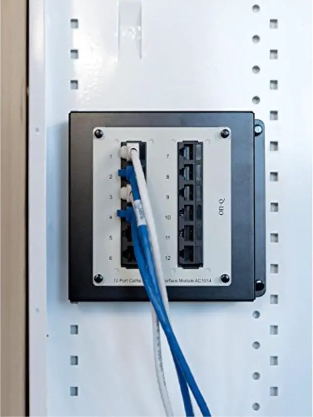 Alt view image 6 of 6 - Legrand - OnQ 8 Port Cat 5e Network Interface Module, RJ45 Network Switch, High-Density Mini Patch Panel, Keystone Ports Labeled 1 Through 12, Grey, AC1014