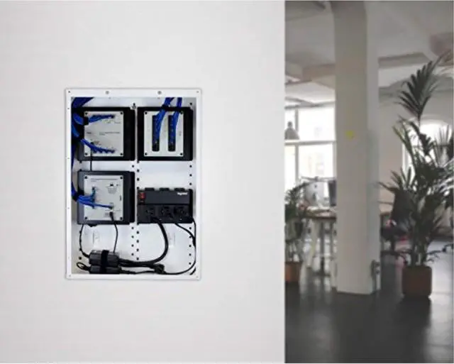 Alt view image 5 of 6 - Legrand - OnQ 8 Port Cat 5e Network Interface Module, RJ45 Network Switch, High-Density Mini Patch Panel, Keystone Ports Labeled 1 Through 12, Grey, AC1014