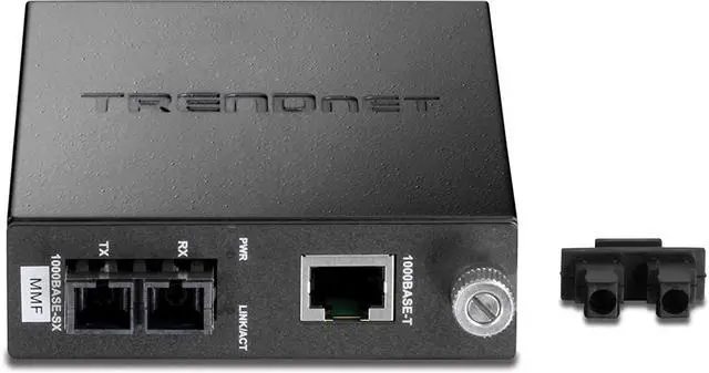 Alt view image 5 of 7 - TRENDnet Intelligent 1000Base-T to 1000Base-SX Multi-Mode SC Fiber Media Converter, Up to 550M (1800 ft), Fiber to Ethernet Converter, 2Gbps Switching Capacity, Lifetime Protection, Black, TFC-1000MSC