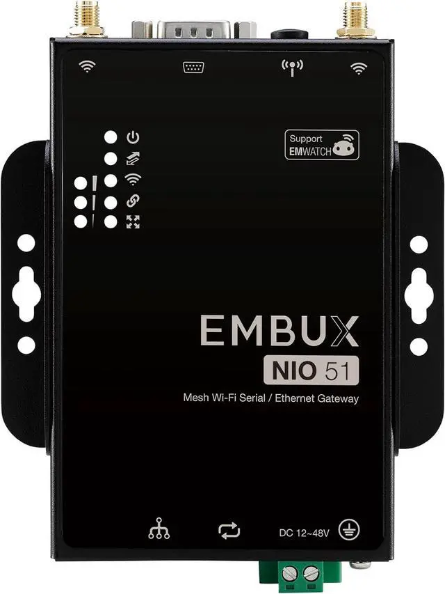 Main image of NIO51 Industrial IoT Gateway | Modbus RTU to TCP with 2 KV Isolation Protection | AMR Application | EZ Mesh Gateway for AMR | 20MB Buffer Data Protection | Wide-Temp -40~70
