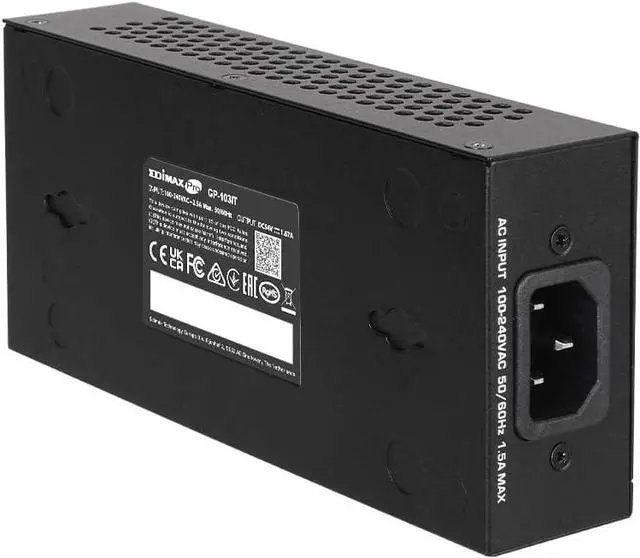 Alt view image 3 of 6 - Edimax Pro Gigabit PoE++ 90W (60W/30W/15W Compatible) Injector Adapter, Adds Power to PoE Powered Device (PD) Device for up to 100 Meters (328ft), Supports 802.3af 802.3at 802.3bt, GP-103IT