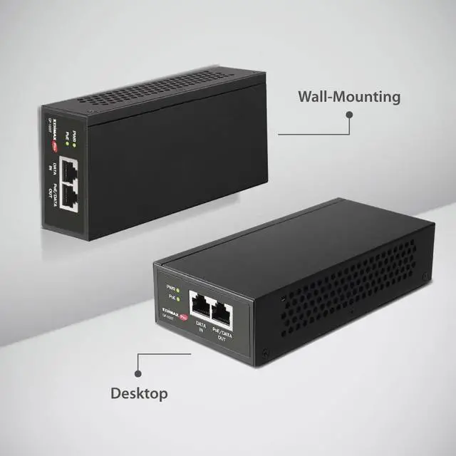 Alt view image 4 of 6 - Edimax Pro Gigabit PoE++ 90W (60W/30W/15W Compatible) Injector Adapter, Adds Power to PoE Powered Device (PD) Device for up to 100 Meters (328ft), Supports 802.3af 802.3at 802.3bt, GP-103IT