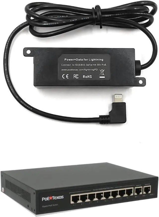 Main image of 802.3af PoE Splitter with 5 Volts Output and PoE Texas 8 Port PoE Switch