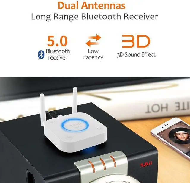 Alt view image 4 of 7 - 1Mii SafeFly Dual Bluetooth Transmitter for TV, PC, Airplane & B06Pro Bluetooth Audio Receiver for Home Stereo, Wireless Audio Adapter for Hi-Fi Music Streaming