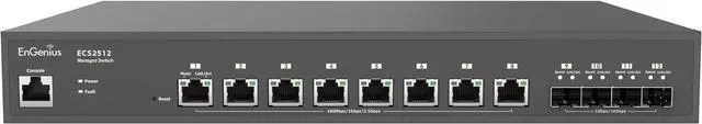 Alt view image 2 of 5 - EnGenius Cloud (ECS2512FP) | Multi-Gigabit 2.5G 8-Port PoE++ Switch  4 SFP+ Uplink Ports
