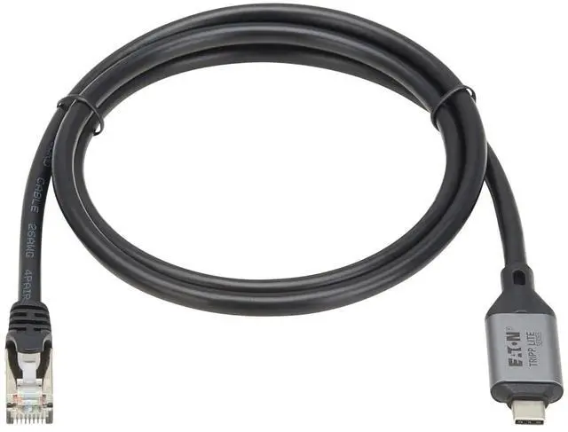 Alt view image 2 of 7 - Tripp Lite Series USB-C to RJ45 Adapter Gigabit Ethernet Cable, Male-to-Male, 1 Meter / 3.3 Feet, USB 3.2 Gen 1 - Windows, MacOS, & Linux Compatible - No Software Needed, 3-Year Warranty (U436-01M)