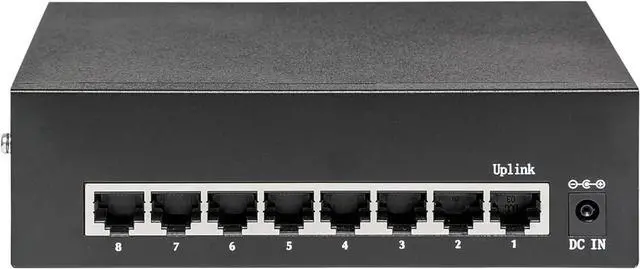 Alt view image 3 of 7 - Tripp Lite Series 8-Port Desktop Unmanaged Gigabit Ethernet Network Switch with PoE+, 60W, Metal Enclosure, Plug-and-Play, Auto-Negotiable, Wall Mount Option, 3-Year Warranty (NG8POE-1)