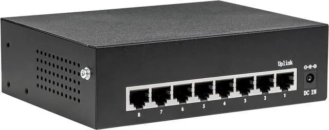 Alt view image 7 of 7 - Tripp Lite Series 8-Port Desktop Unmanaged Gigabit Ethernet Network Switch with PoE+, 60W, Metal Enclosure, Plug-and-Play, Auto-Negotiable, Wall Mount Option, 3-Year Warranty (NG8POE-1)