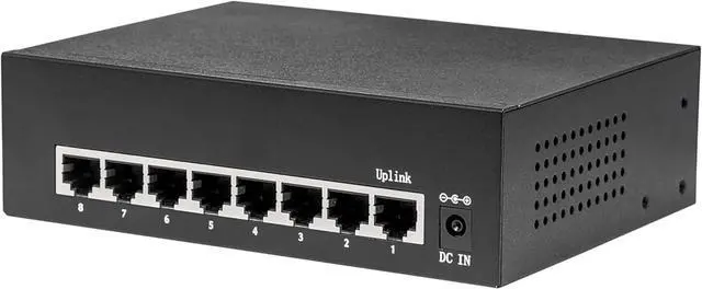 Alt view image 6 of 7 - Tripp Lite Series 8-Port Desktop Unmanaged Gigabit Ethernet Network Switch with PoE+, 60W, Metal Enclosure, Plug-and-Play, Auto-Negotiable, Wall Mount Option, 3-Year Warranty (NG8POE-1)