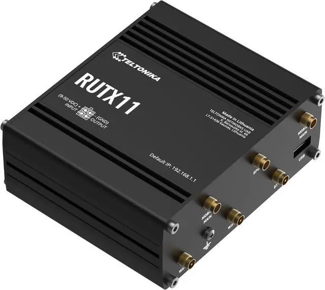 Alt view image 2 of 4 - Teltonika RUTX11 Industrial 4G LTE Router - Dual SIM, Gigabit Ethernet, Dual-Band WiFi, VPN & RMS Support (RUTX11100400)