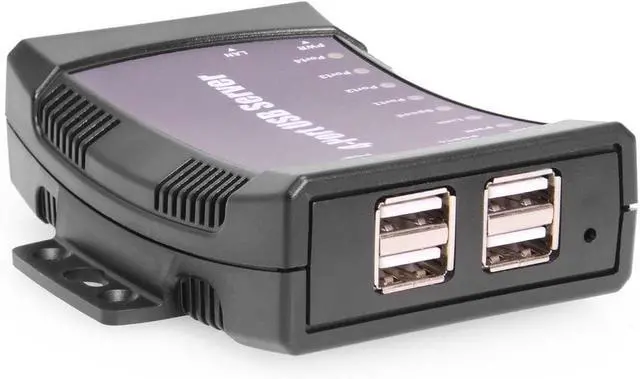 Main image of Coolgear 4 Port USB Device Server Over Ethernet - Secure Remote USB Access with Isochronous Support for Printers, Storage, Dongles, and More